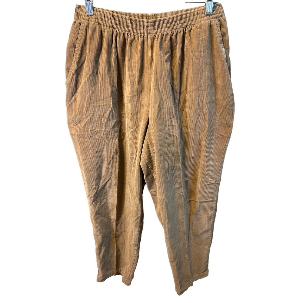 Jeanswear Tan Corduroy Elastic Waist Pull On Pants Sz 18W Petite